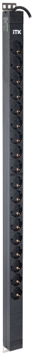 ITK PDU вертикальный 24U 1 фаза 16А 18 розеток Schuko (немецкий стандарт) кабель 3м вилка Schuko (немецкий стандарт) | код PV22-18D-11 | IEK